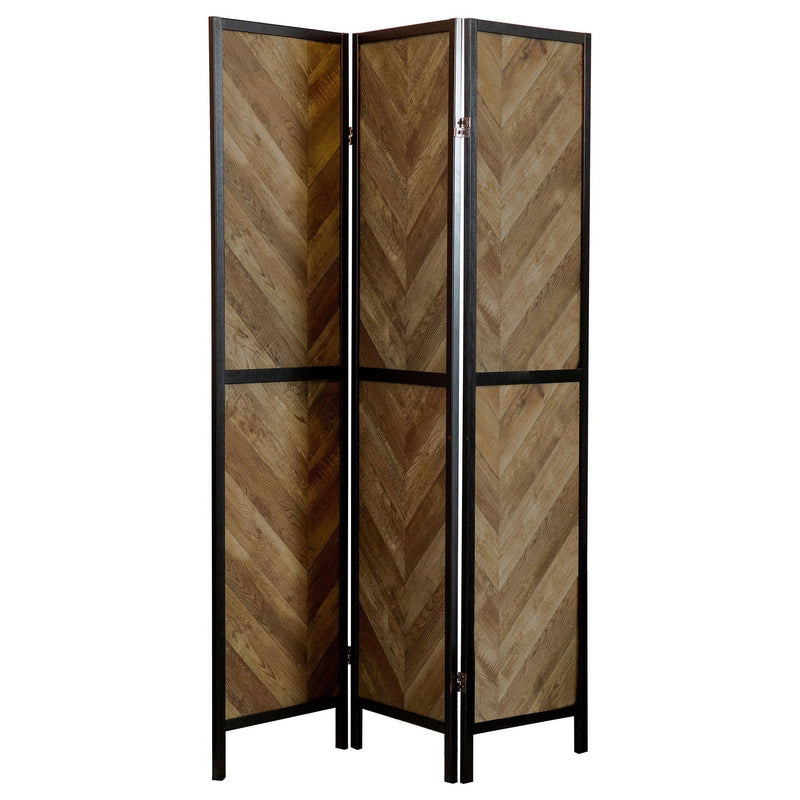 Herringbone - 3 Panel Screen - Brown by HouseOfZazla
