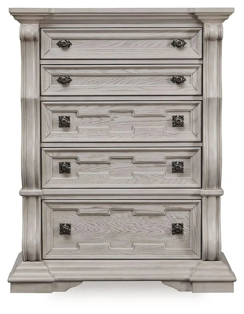 Bruchandi - Five Drawer Chest - Antique White by Unique Piece Furniture