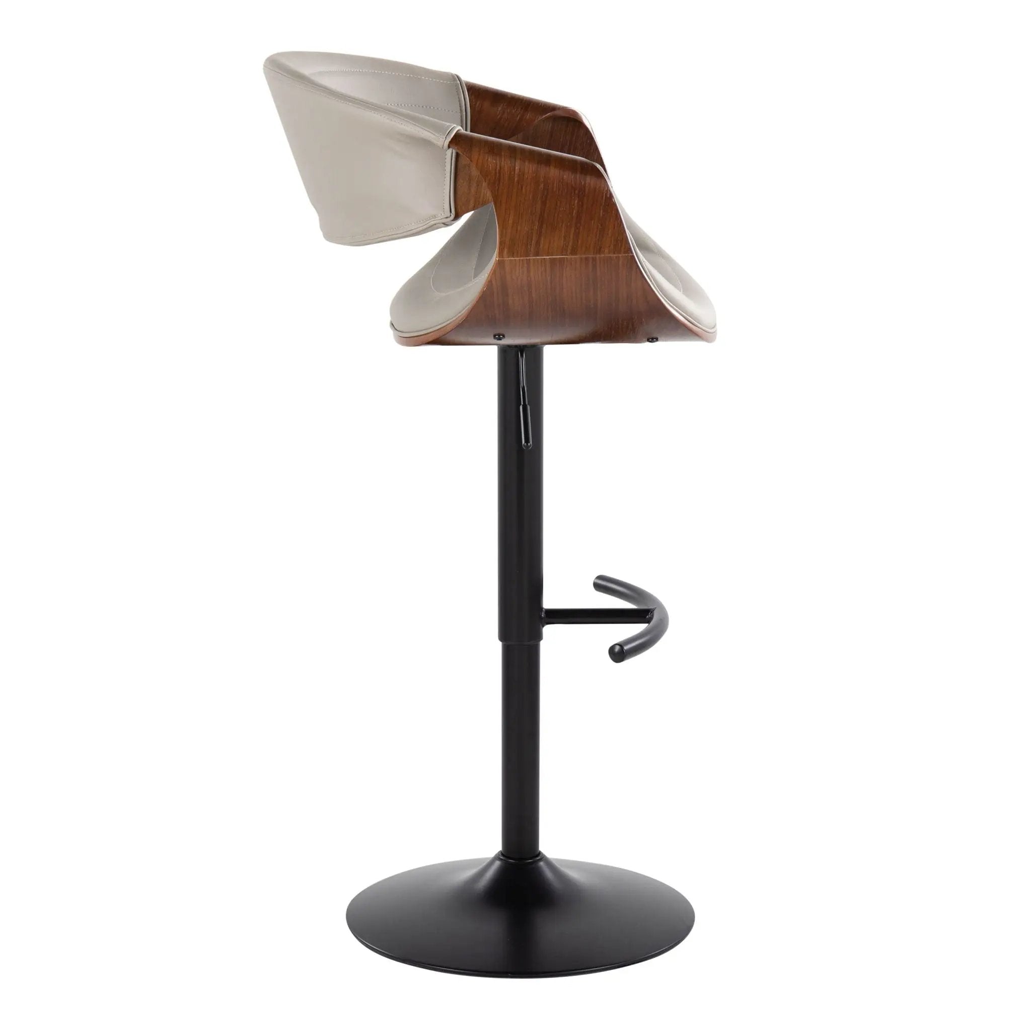 Symphony - Mid Century Modern Adjustable Barstool With Swivel With Rounded T Footrest (Set of 2) by Unique Piece Furniture