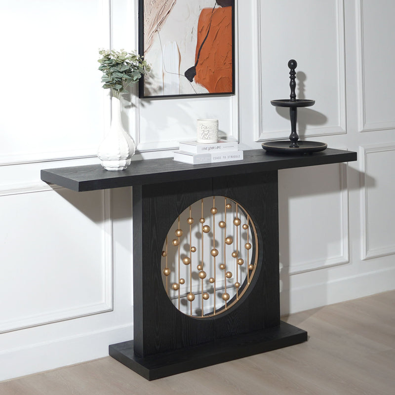 Console Table with Circular Art Decor for Living Room - Multi, photo 11 of 14