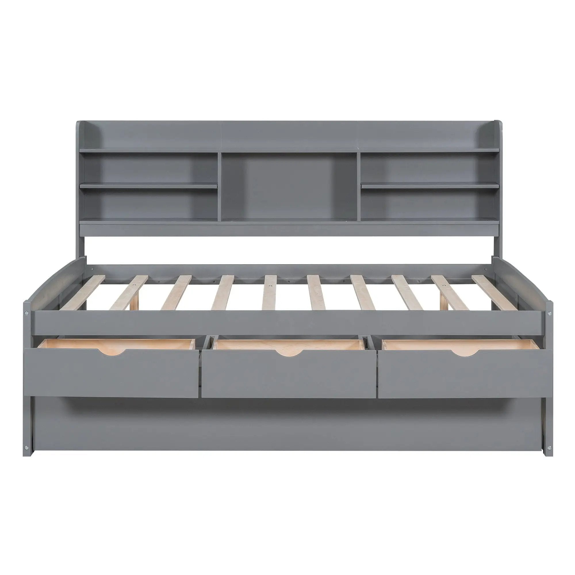 Captain Bed With Built In Bookshelves, 3 Storage Drawers, And Trundle by HouseOfZazla