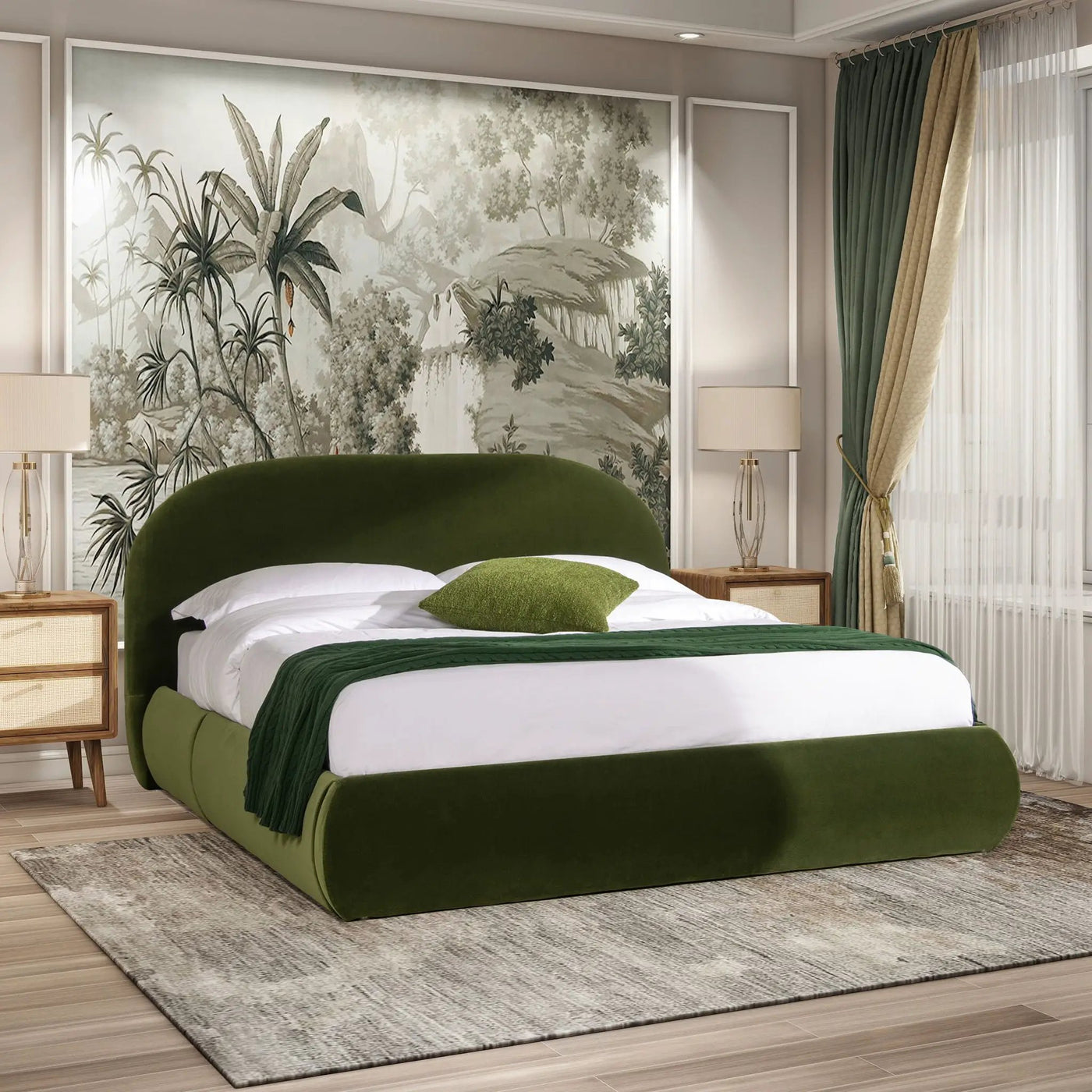 Archie Puffy Grounded - Upholstered Platform Bed by Unique Piece Furniture
