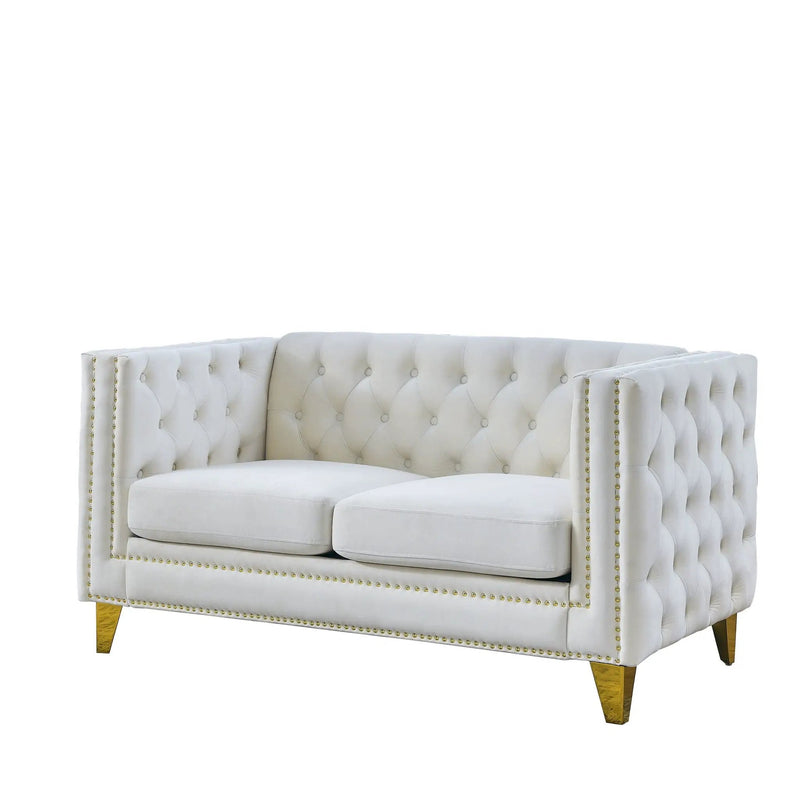 Upholstered Couch Sofa With Button Tufting For Living Room by HouseOfZazla