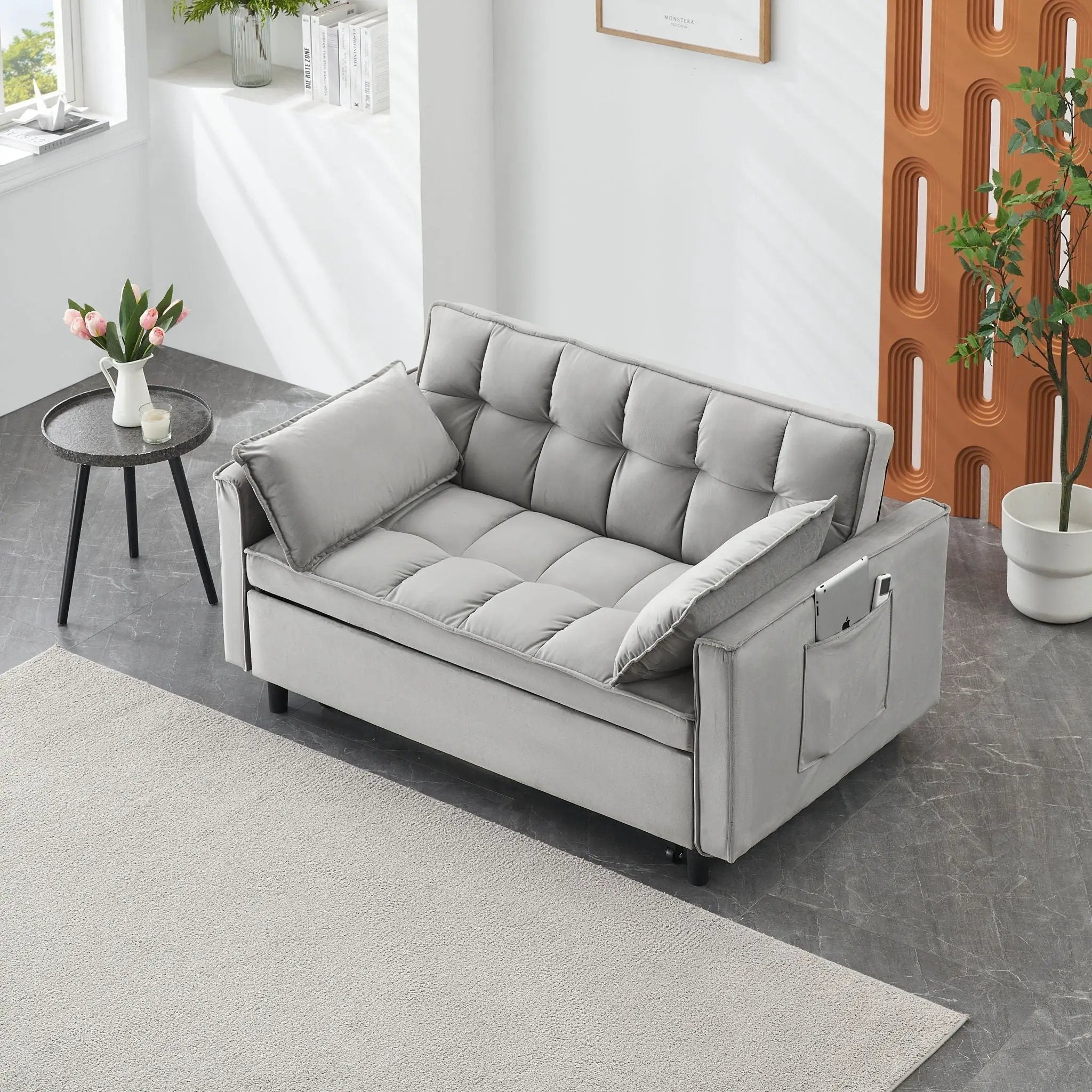 Sofa Bed With Pockets, 3 In 1 Convertible For Living Room by HouseOfZazla