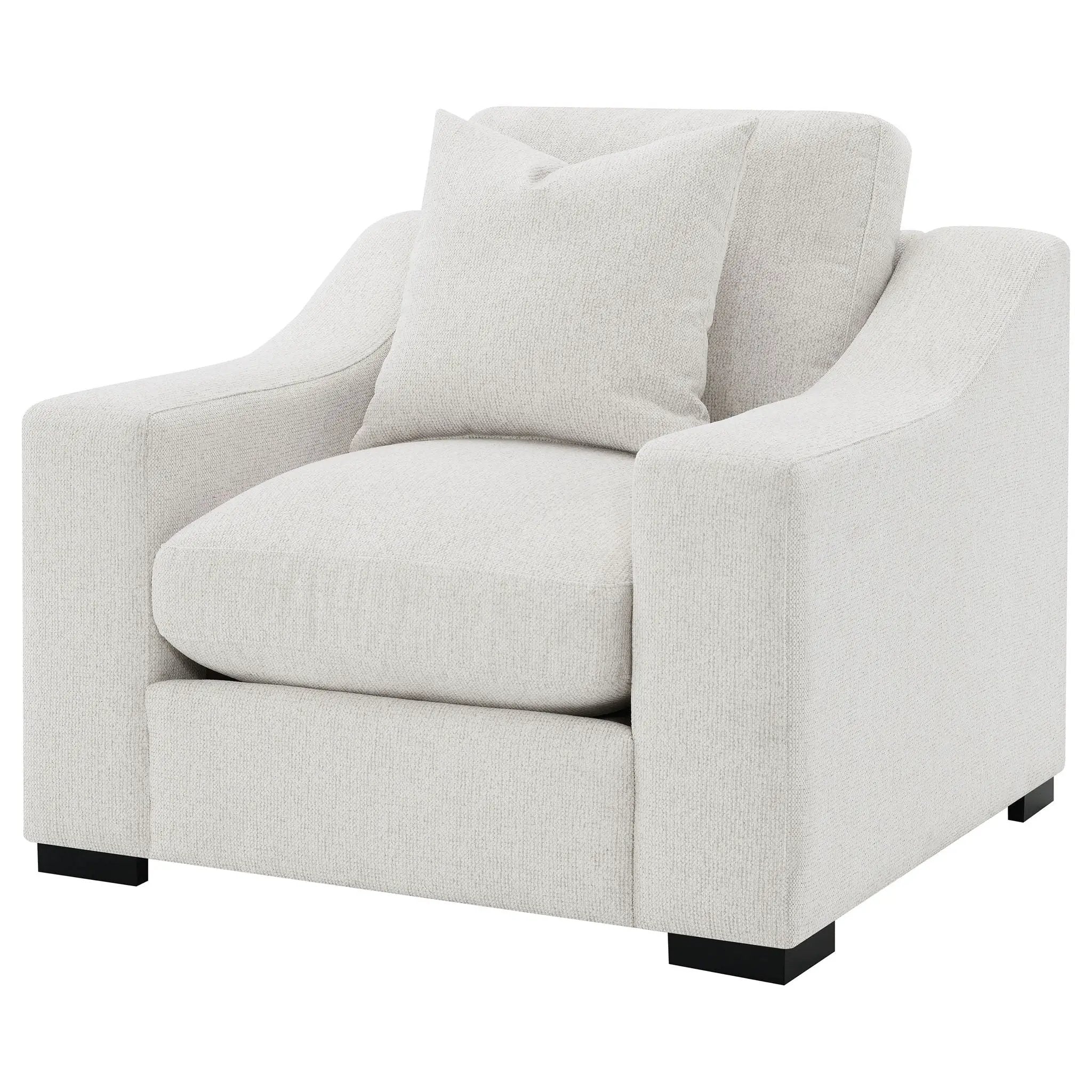 Ashlyn Fabric Upholstered Track Arm Accent Chair Sand by Unique Piece Furniture