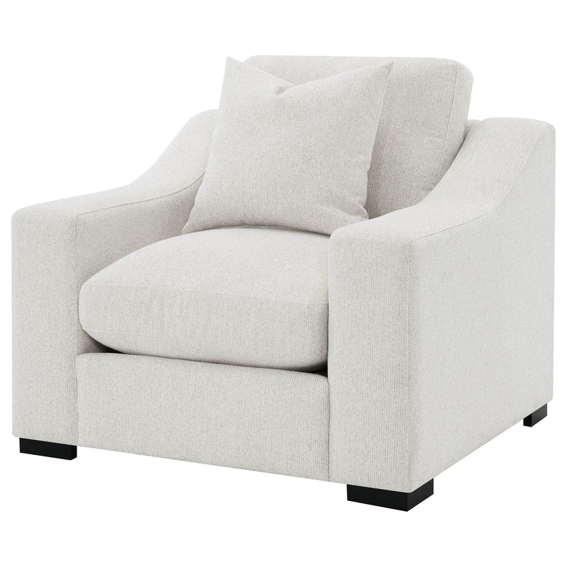 Ashlyn Fabric Upholstered Track Arm Accent Chair Sand by Unique Piece Furniture