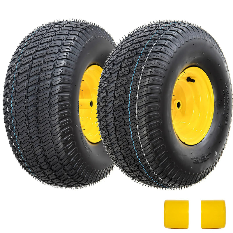 Set of 2 20x8.00-8 Lawn Mower Tires and Wheel Assembly by HouseOfZazla