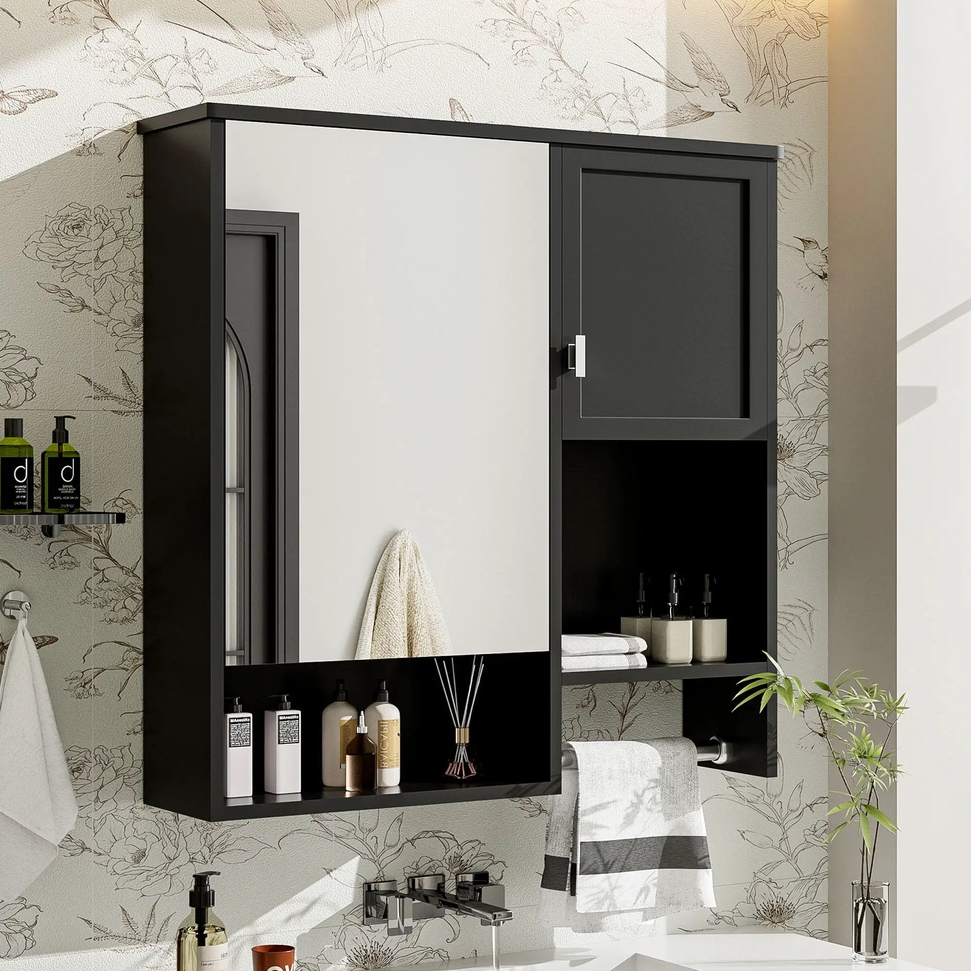Modern Wall Mounted Bathroom Medicine Cabinet, Bathroom Wall Storage Cabinet With Mirror by Unique Piece Furniture