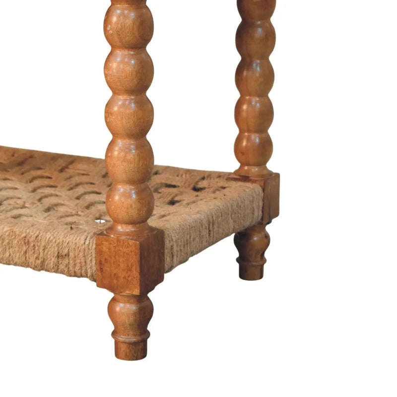 Solid Wood Spindle Woven Console by HouseOfZazla