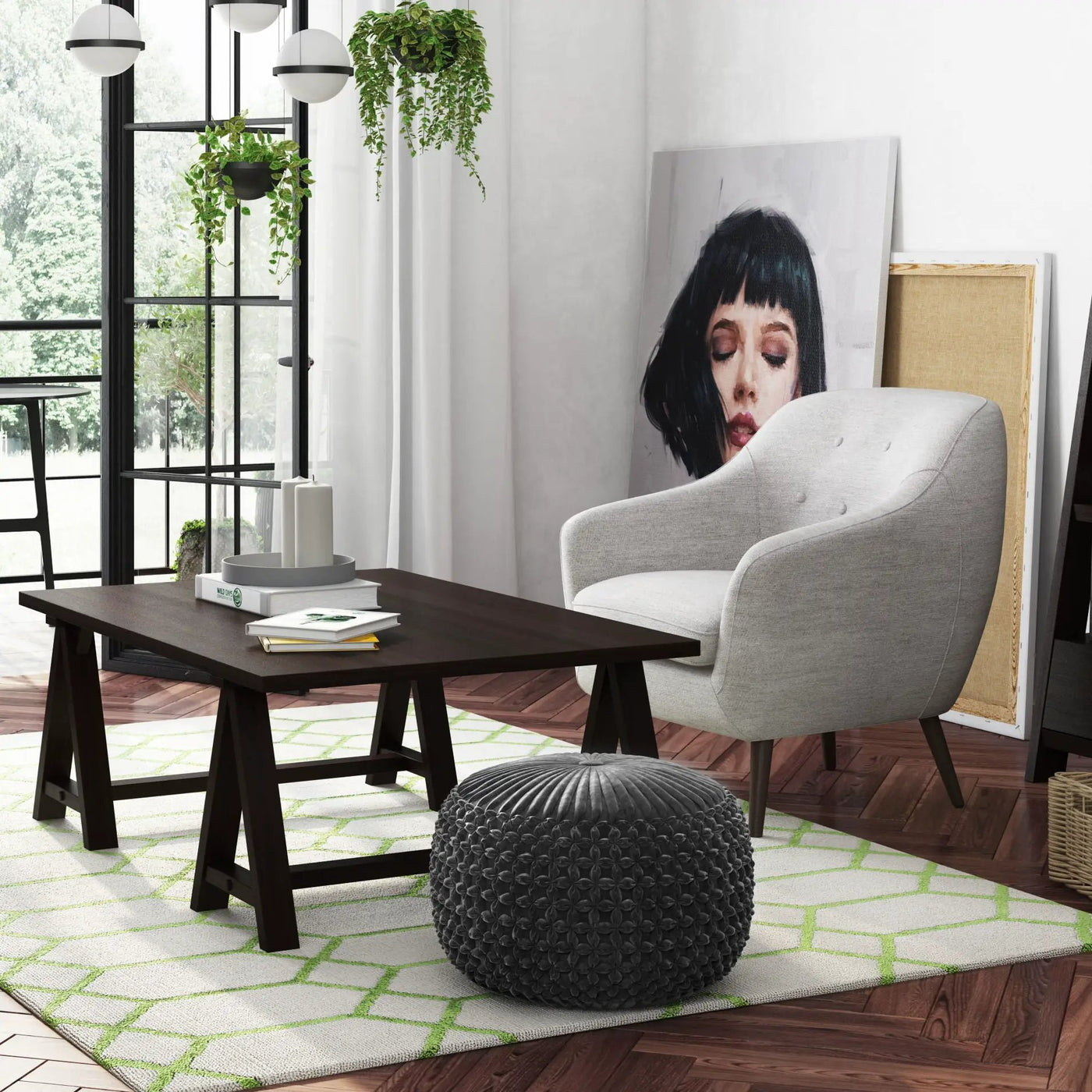 Renee - Handcrafted Round Pouf by HouseOfZazla