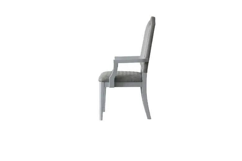 House Marchese - Arm Chair (Set of 2) - Two Tone Gray Fabric & Pearl Gray by Unique Piece Furniture