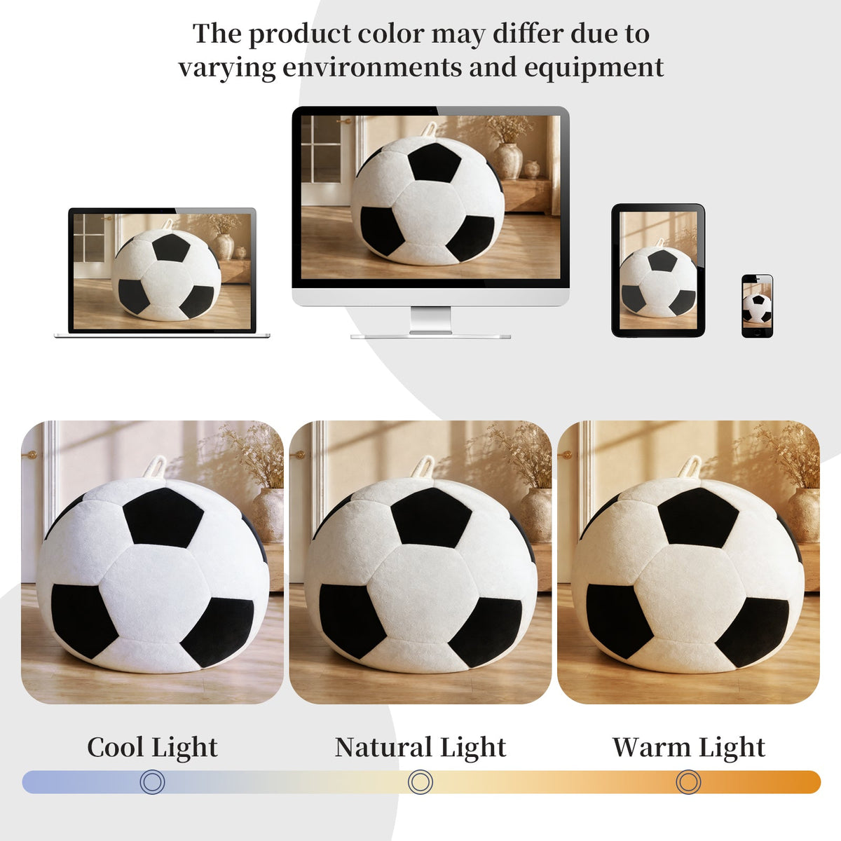 Big Soccer-Shaped Bean Bag Chair, photo 9 of 10