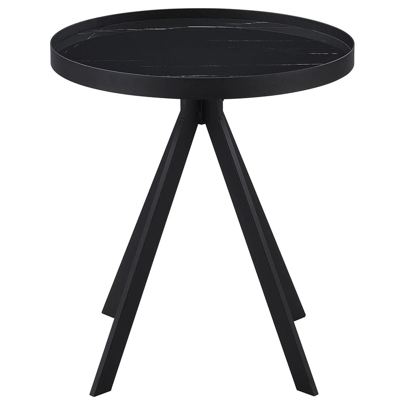 Briggs 2-piece Round Coffee and End Table Set Black by Unique Piece Furniture