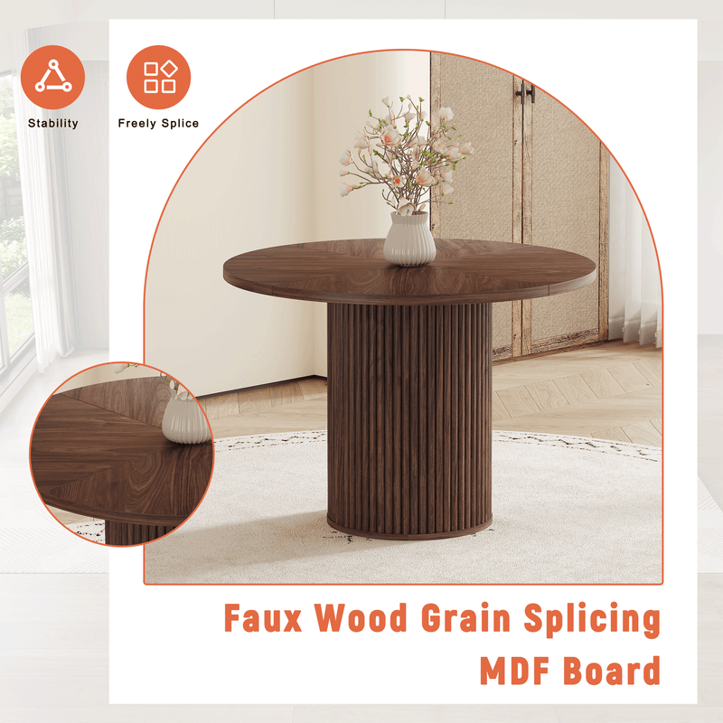 Modern Spliced Circular Dining Table With 42 Inch Diameter by HouseOfZazla
