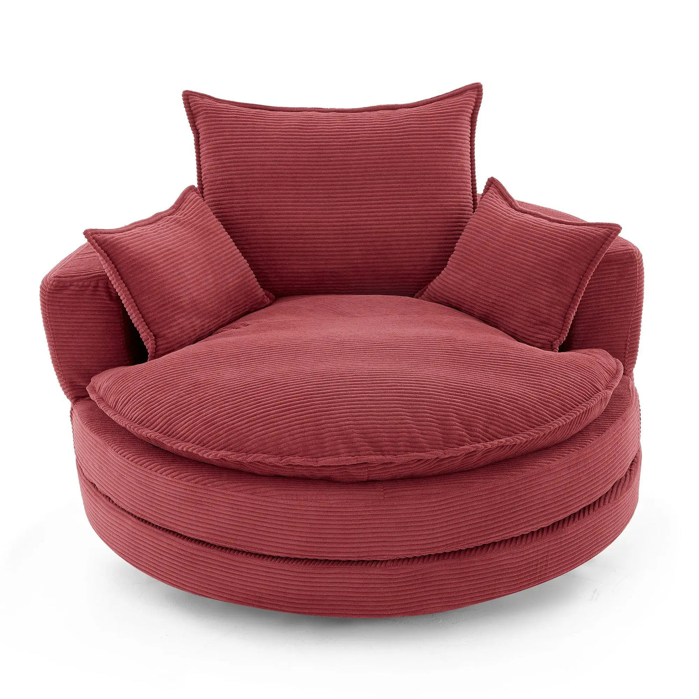 360° Swivel Accent Barrel Chair With Dual Layer Cushion And 3 Removable Pillows by HouseOfZazla