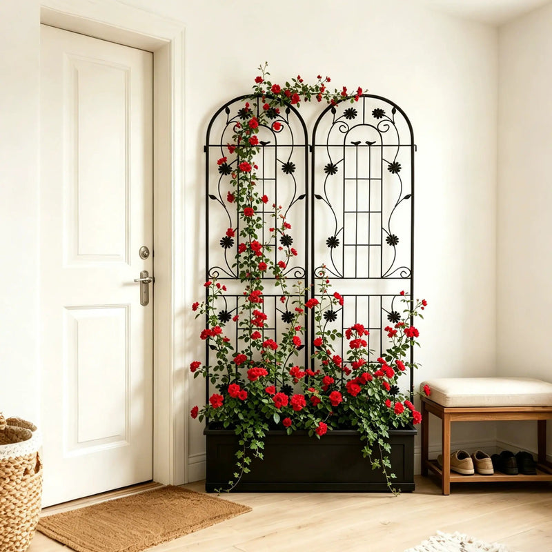Metal Garden Trellis Rustproof Trellis For Climbing Plant Outdoor Flower Support by Unique Piece Furniture