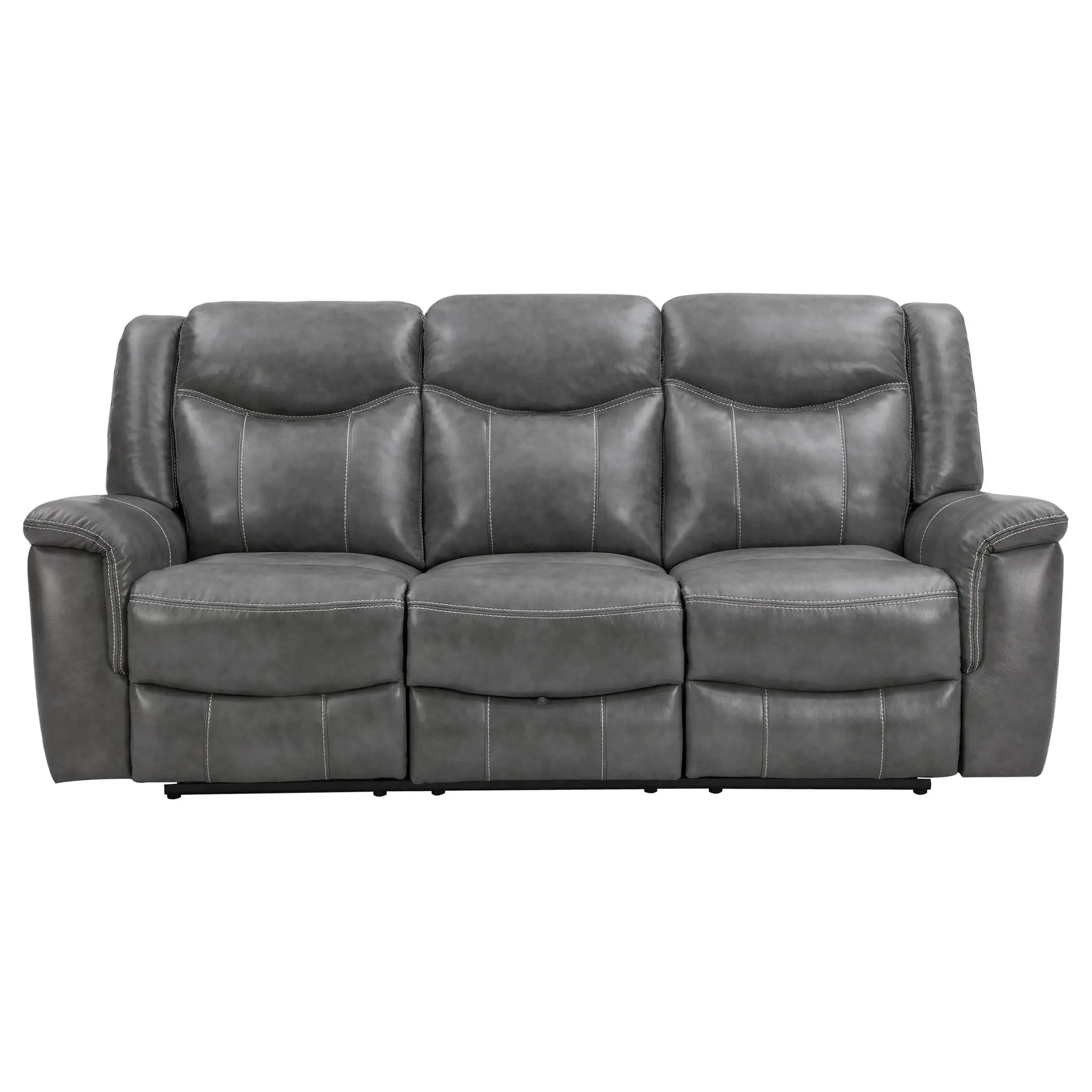 Conrad 2-piece Upholstered Padded Arm Motion Sofa Set Grey by Unique Piece Furniture