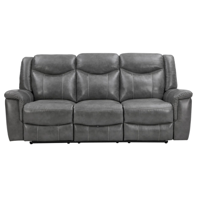Conrad 2-piece Upholstered Padded Arm Motion Sofa Set Grey by Unique Piece Furniture