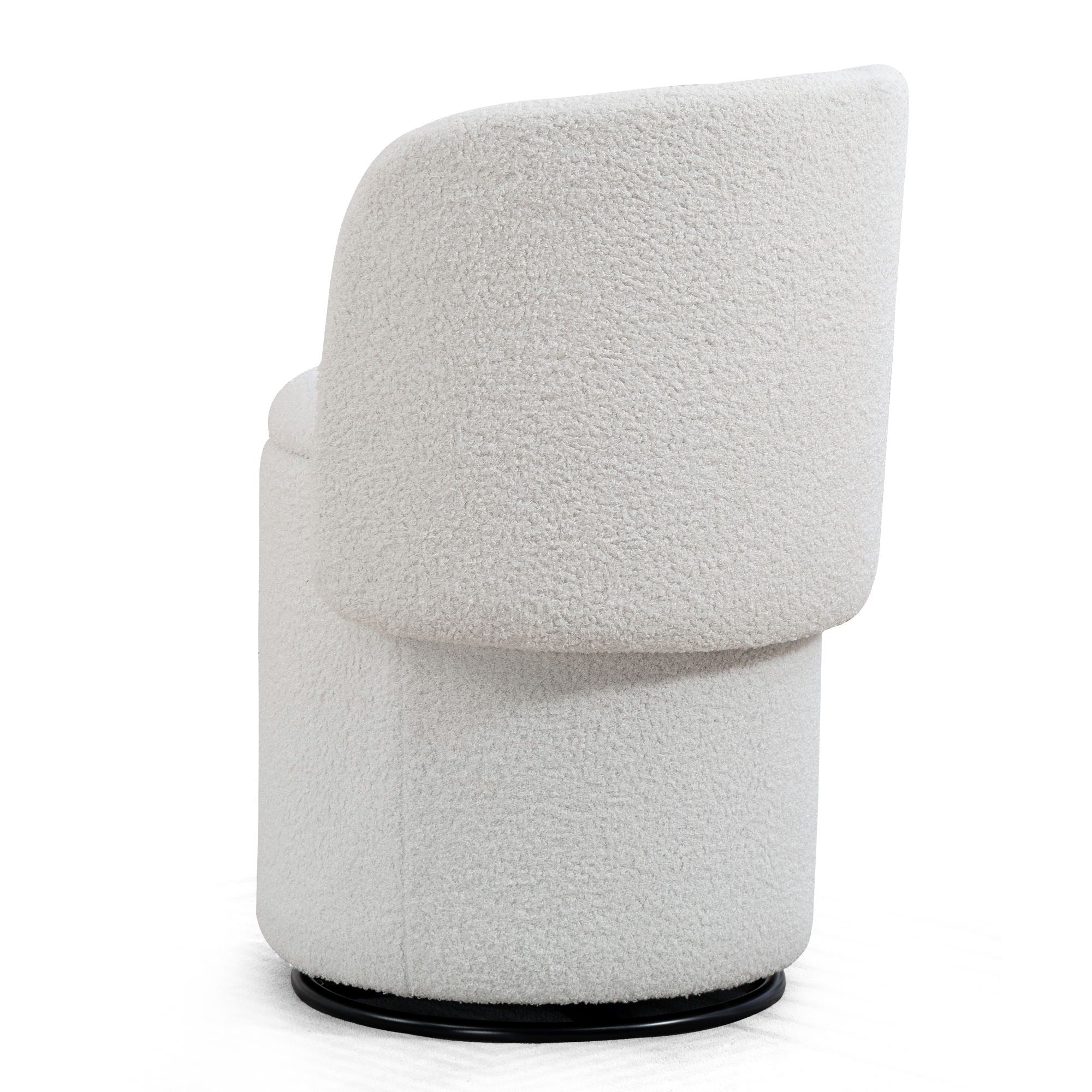 Barrel Chair & Built In Storage, 360° Swivel - Beige by HouseOfZazla