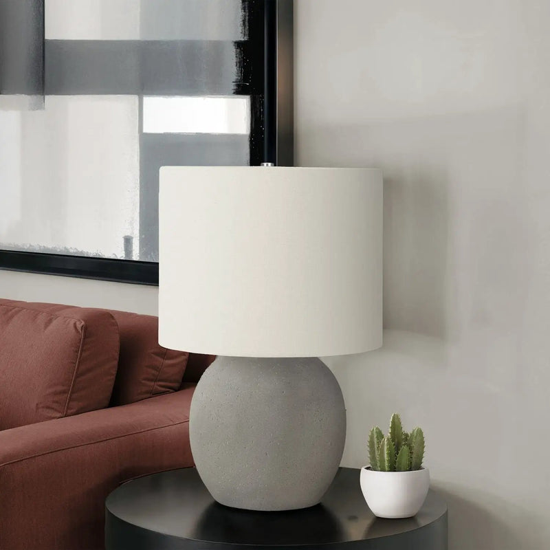 Lighting, Table Lamp, Concrete, Contemporary - Gray / Cream by Unique Piece Furniture