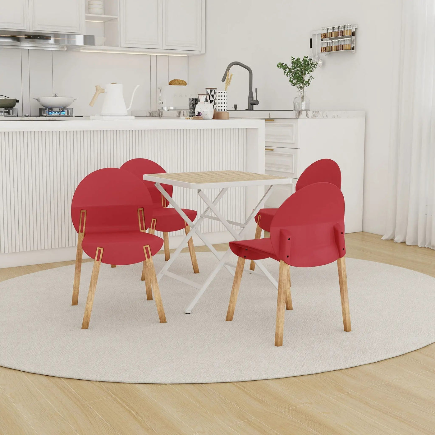 4 Piece Set Of Single Chairs With A Folding Square Table by HouseOfZazla