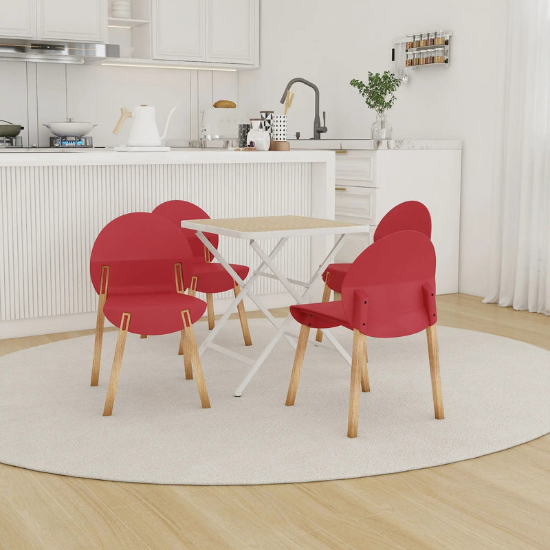 4 Piece Set Of Single Chairs With A Folding Square Table by Unique Piece Furniture