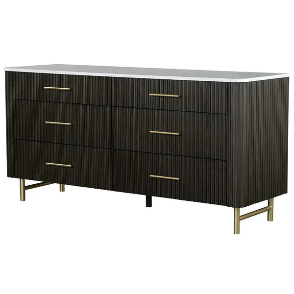 Clayten - Commode - Dessus en marbre et espresso