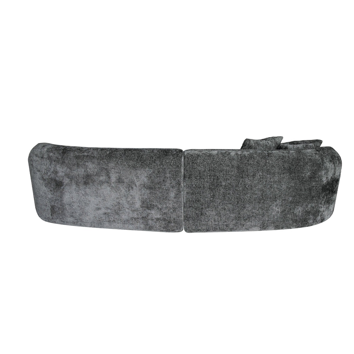 Curved Chenille Fabric Sectional Sofa with High-Density Foam - Dark Grey, Beige White, Dark Green, photo 8 of 10