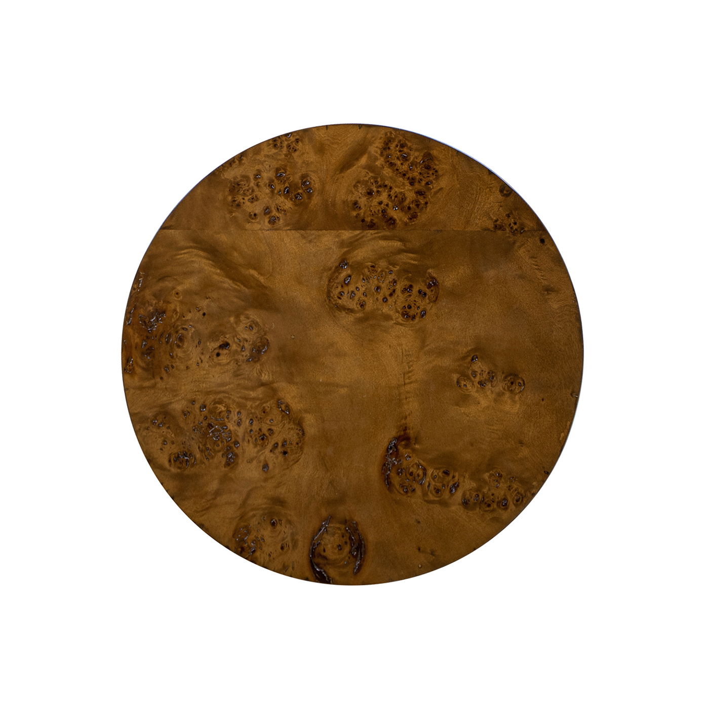 Bolin - Round Pillar Burl Accent Side Table - Walnut Brown by HouseOfZazla