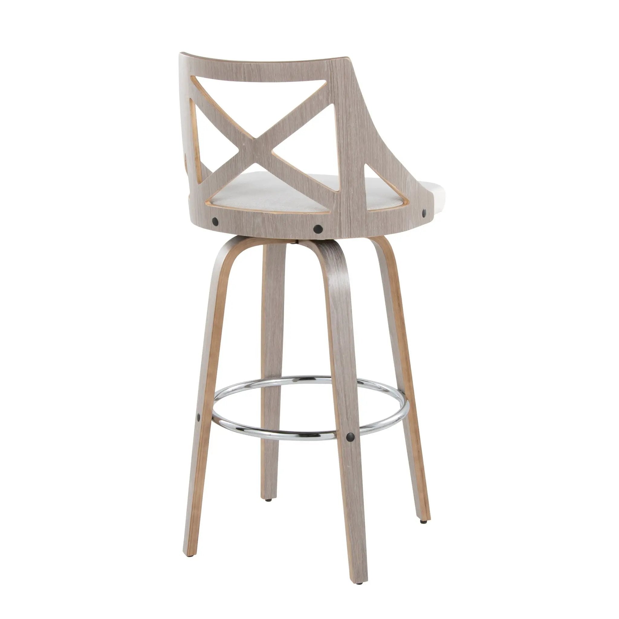 Charlotte - Farmhouse Fixed Height Bar Stool With Round Footrest (Set of 2) by Unique Piece Furniture