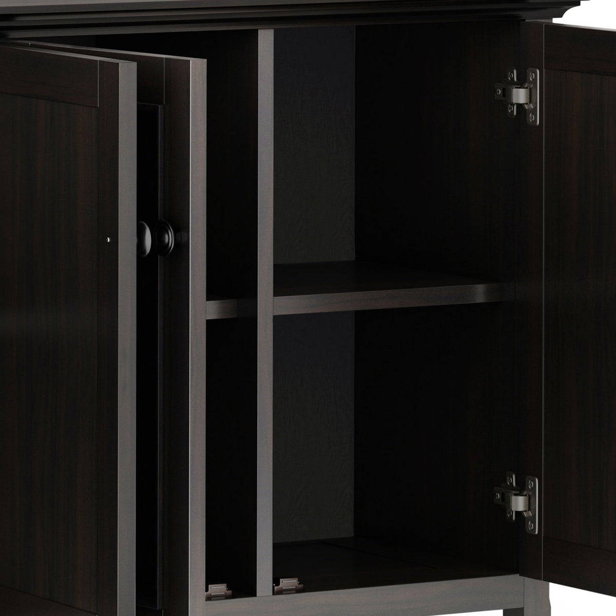 Amherst 4 Door Storage Cabinet with Adjustable Shelves - Dark Brown, Light Brown, Black, White, photo 39 of 40