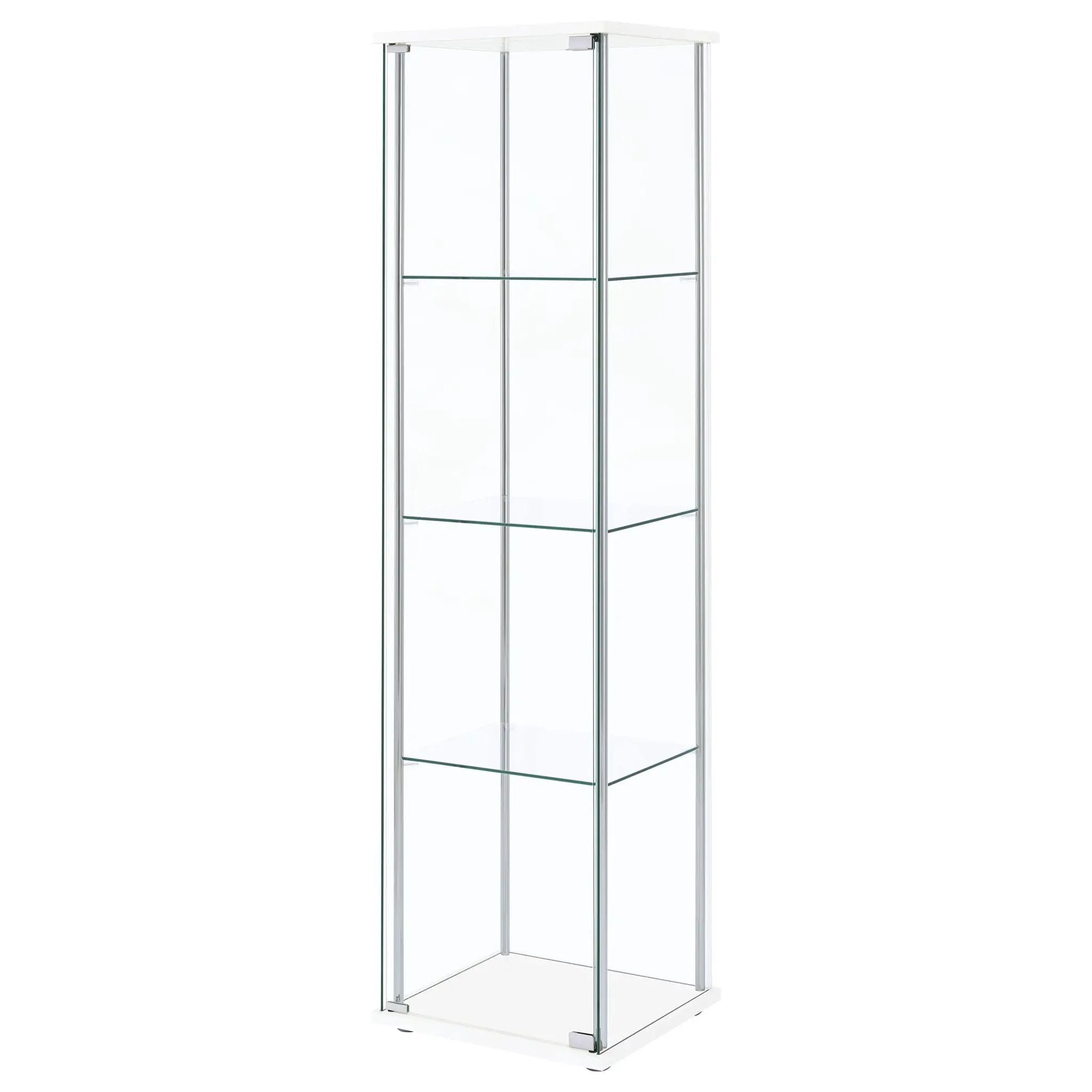 Bellatrix 3-shelf Clear Glass Curio Cabinet White by Unique Piece Furniture