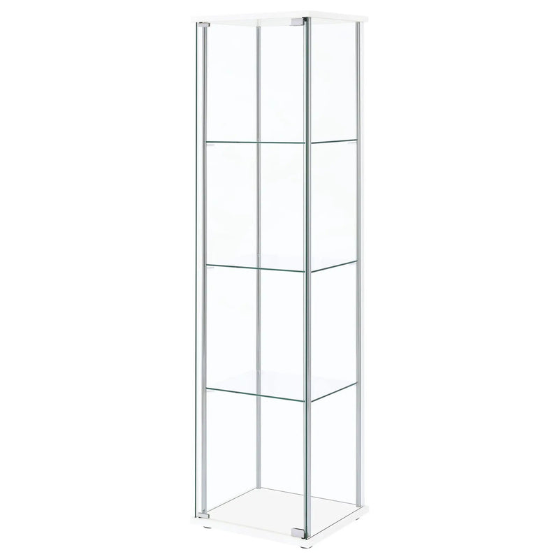 Bellatrix 3-shelf Clear Glass Curio Cabinet White by Unique Piece Furniture