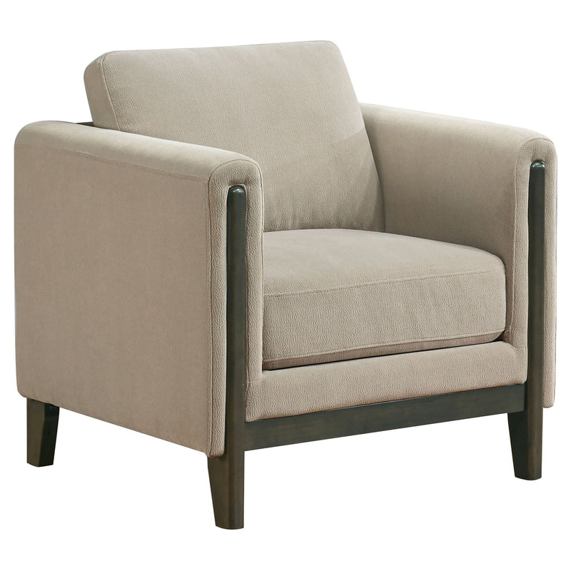 Islington Fabric Upholstered Panel Arm Accent Chair Taupe by Unique Piece Furniture
