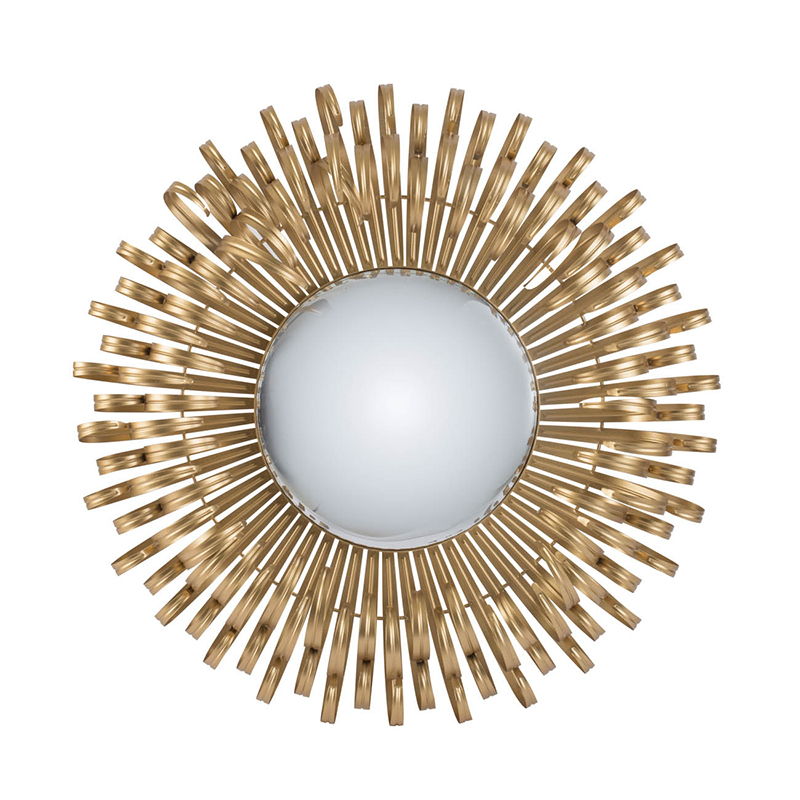 Sunburst Design Wall Mirror with Decorative Gold Finish - Modern Entryway, photo 9 of 9