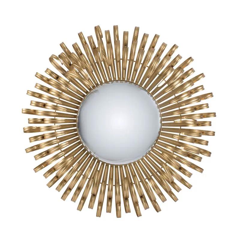 Sunburst Design Wall Mirror Decorative en For Entryway, Modern Living Room - Gold by Unique Piece Furniture