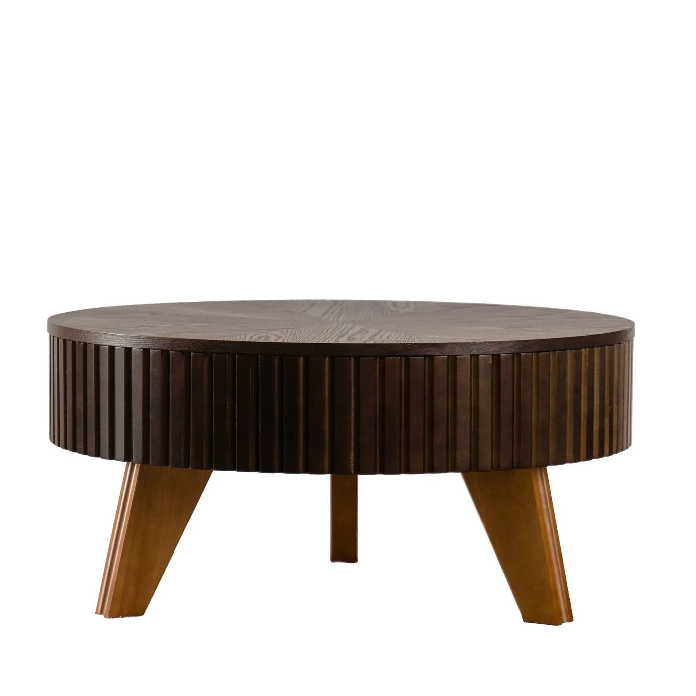 Round Retro Coffee With Solid Wood Legs by HouseOfZazla