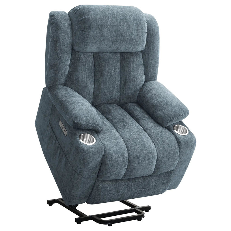 Houston Upholstered Power Lift Recliner Slate Blue by Unique Piece Furniture