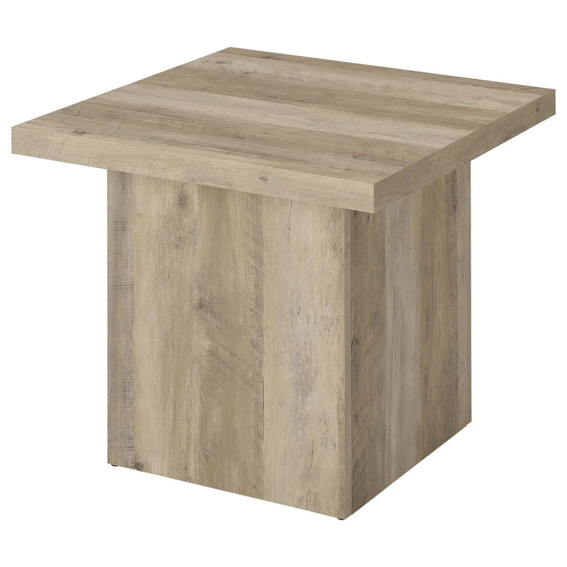 Devar 3-piece Square Coffee End Table Set Distressed Pine by Unique Piece Furniture