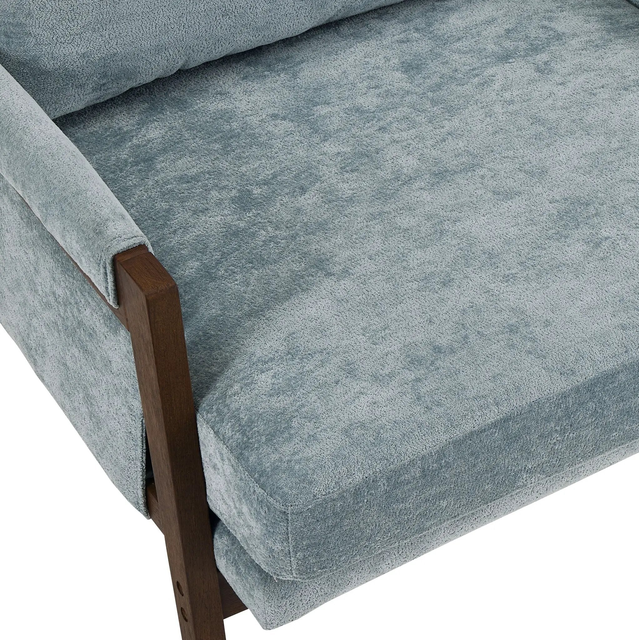Kelly - Mid-Century Modern Velvet Accent Armchair - Blue by Unique Piece Furniture