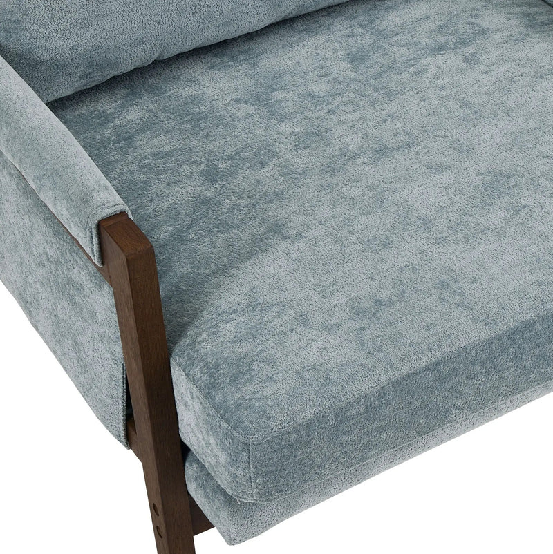 Kelly - Mid-Century Modern Velvet Accent Armchair - Blue by HouseOfZazla