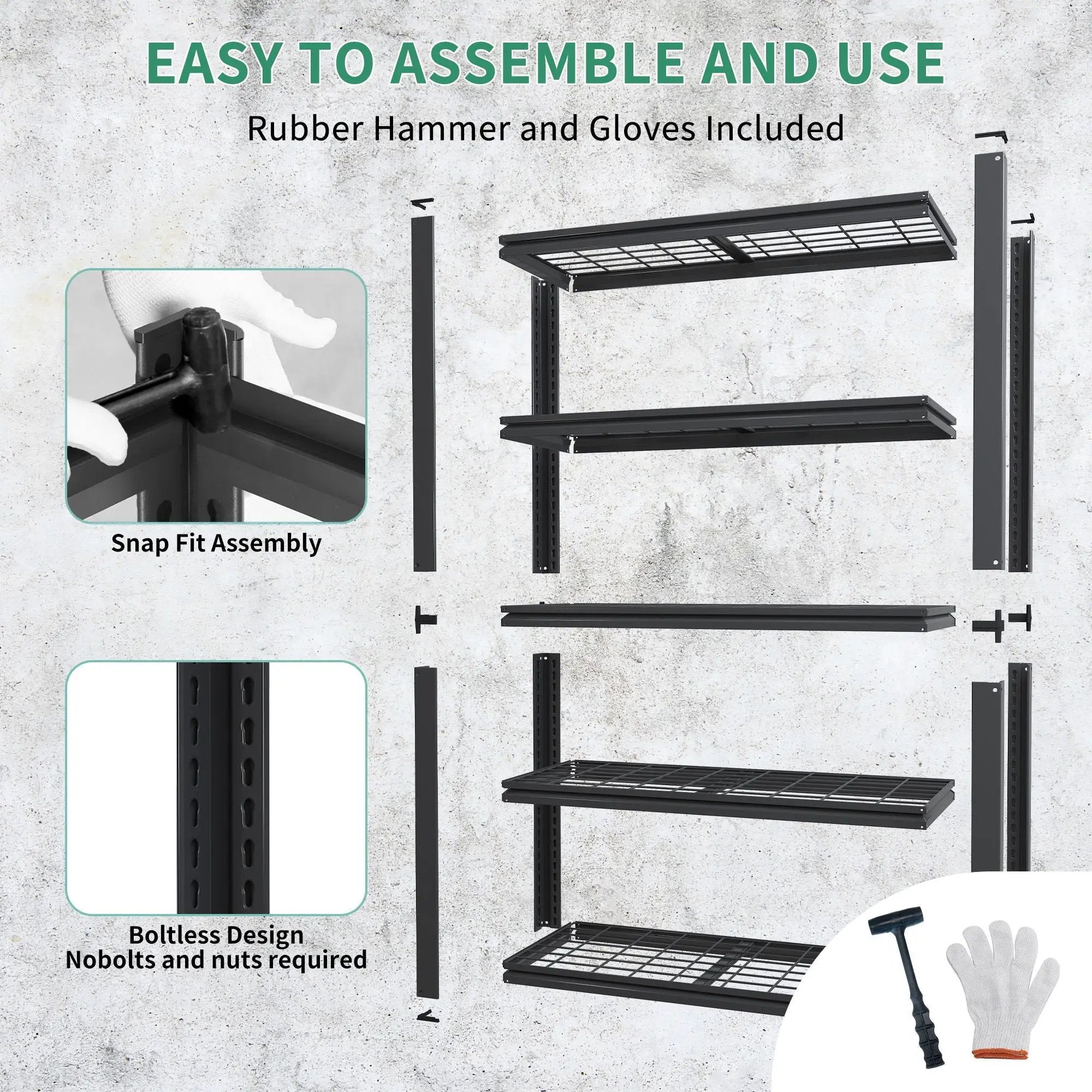 Heavy Duty 5 Tier Adjustable Metal Mesh Storage Rack With 2000 Lbs Capacity - Brushed Nickel by HouseOfZazla