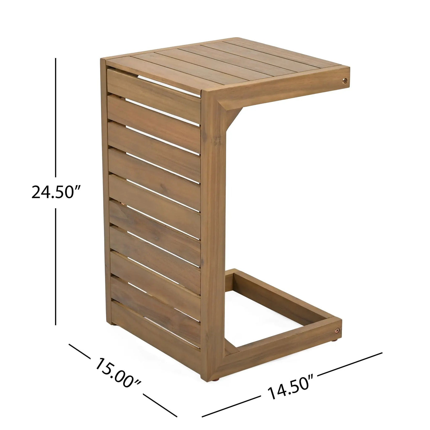 Aluminum Outdoor C-Shaped Side Table for Patio by HouseOfZazla