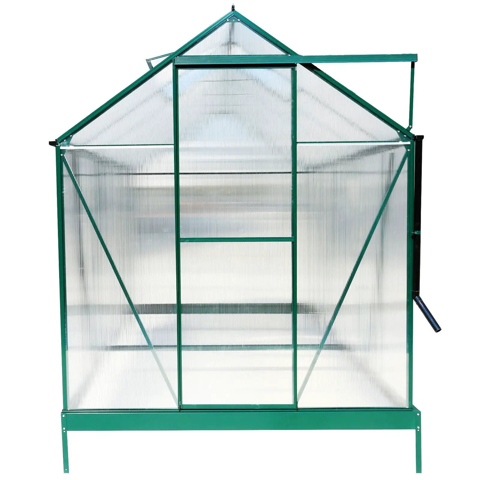 Polycarbonate house, Heavy Duty Outdoor Aluminum Walk-In House Kit With Rain Gutter, Vent And Door For Backyard Garden by HouseOfZazla