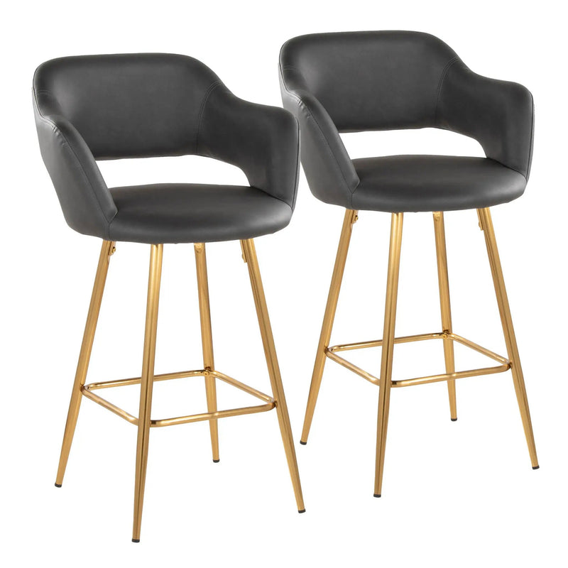 Margarite - Contemporary Fixed Height Counter Stool With Footrest (Set of 2) With Square by Unique Piece Furniture
