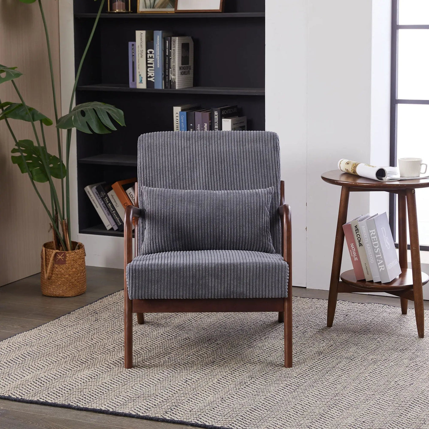 Accent Chair With Pillow And Wood Frame by HouseOfZazla