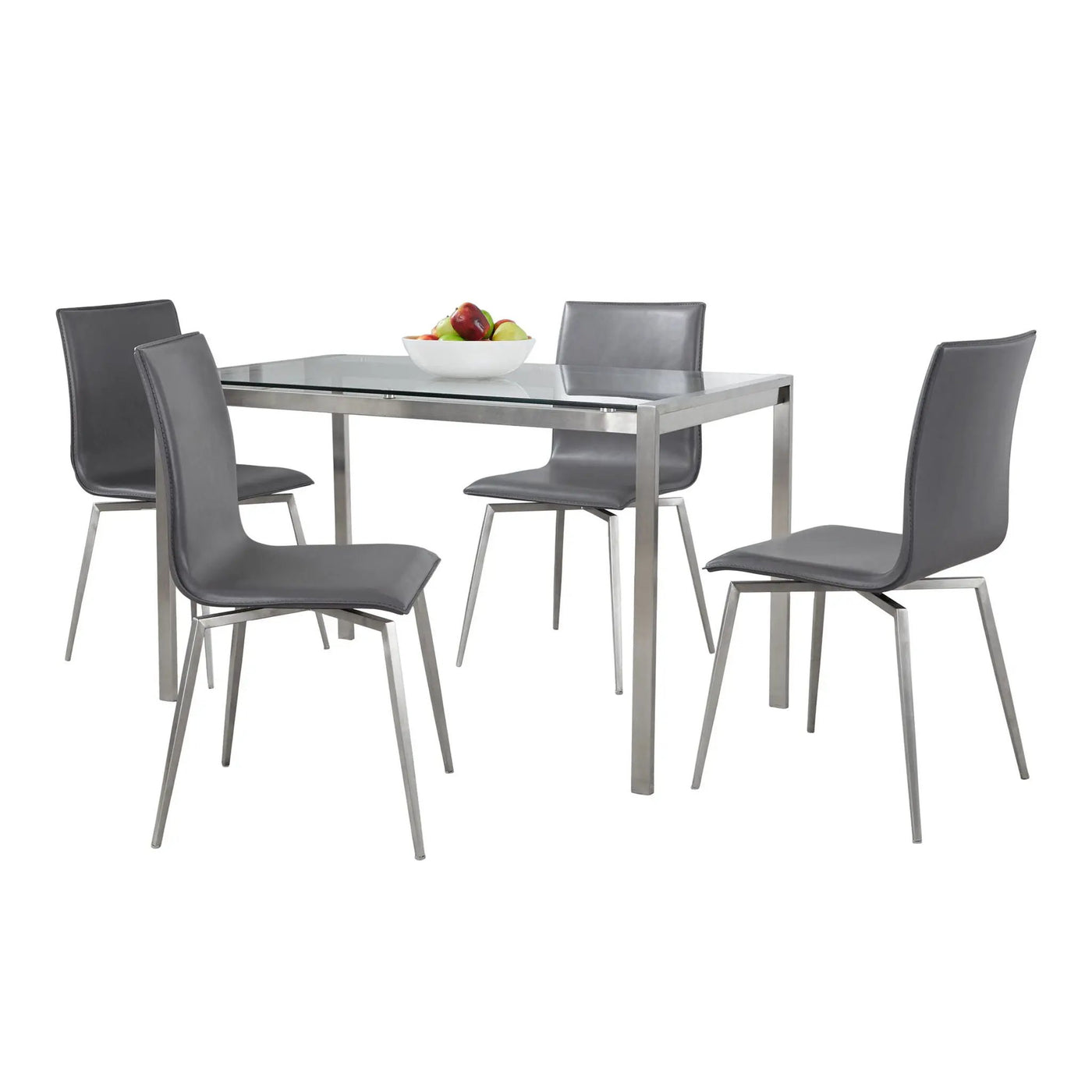 Fuji Mason - Upholstered Swivel Contemporary Dining Set Dining Set, Glass, 5 Piece by HouseOfZazla