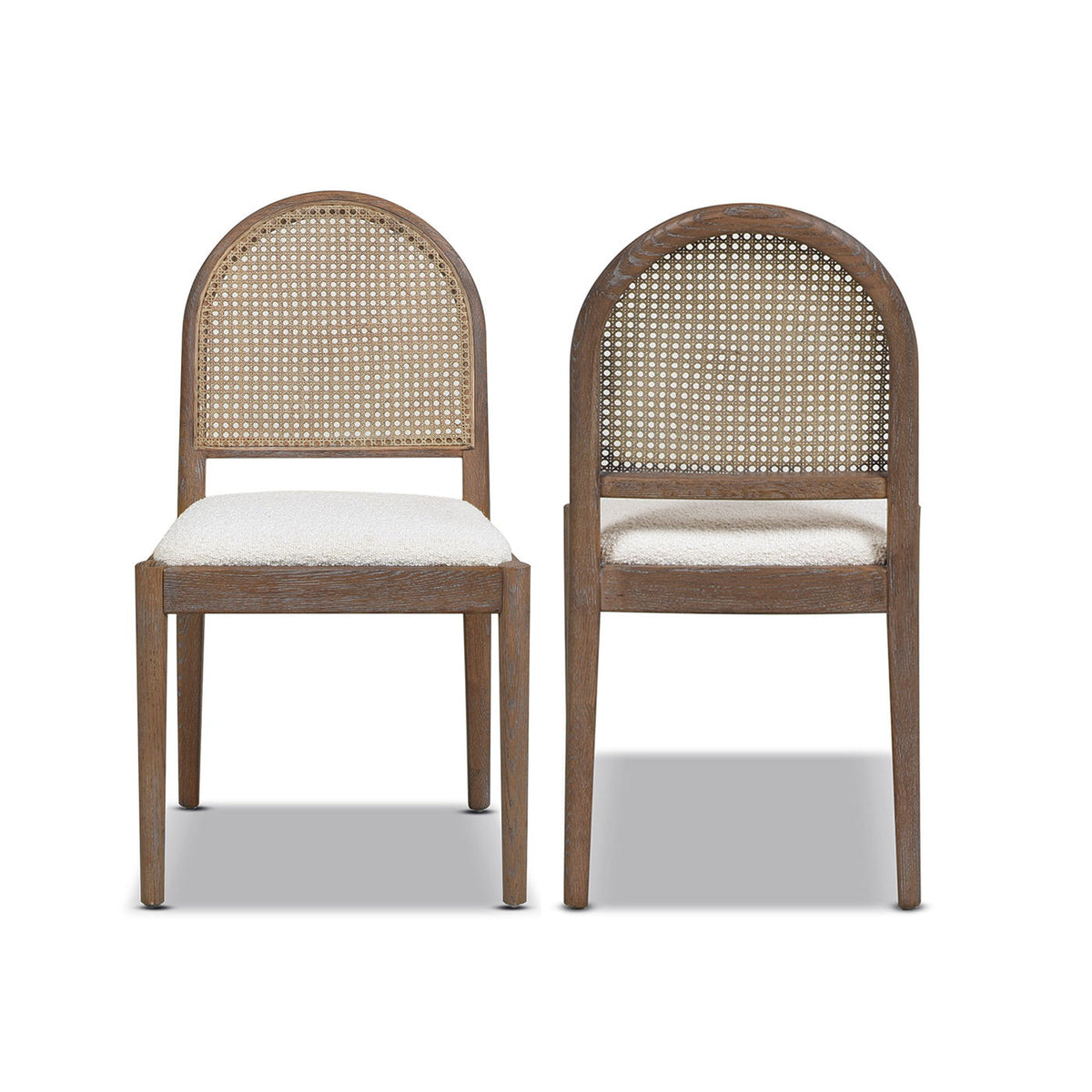 Curved Cane Dining Chair Set with Cane-Inspired Resin Back - Black or Light Brown, photo 17 of 21