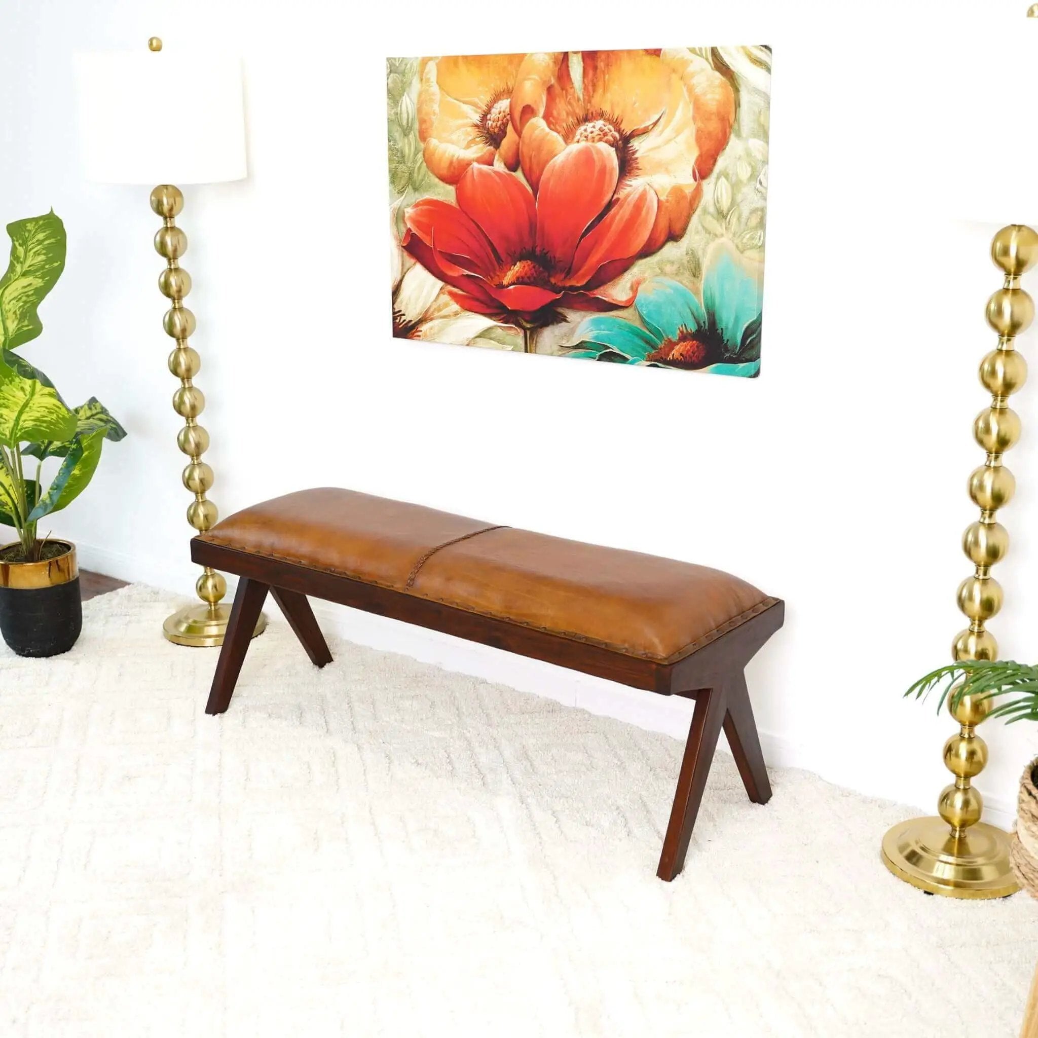 Chad - Bench - Brown / Tan by HouseOfZazla
