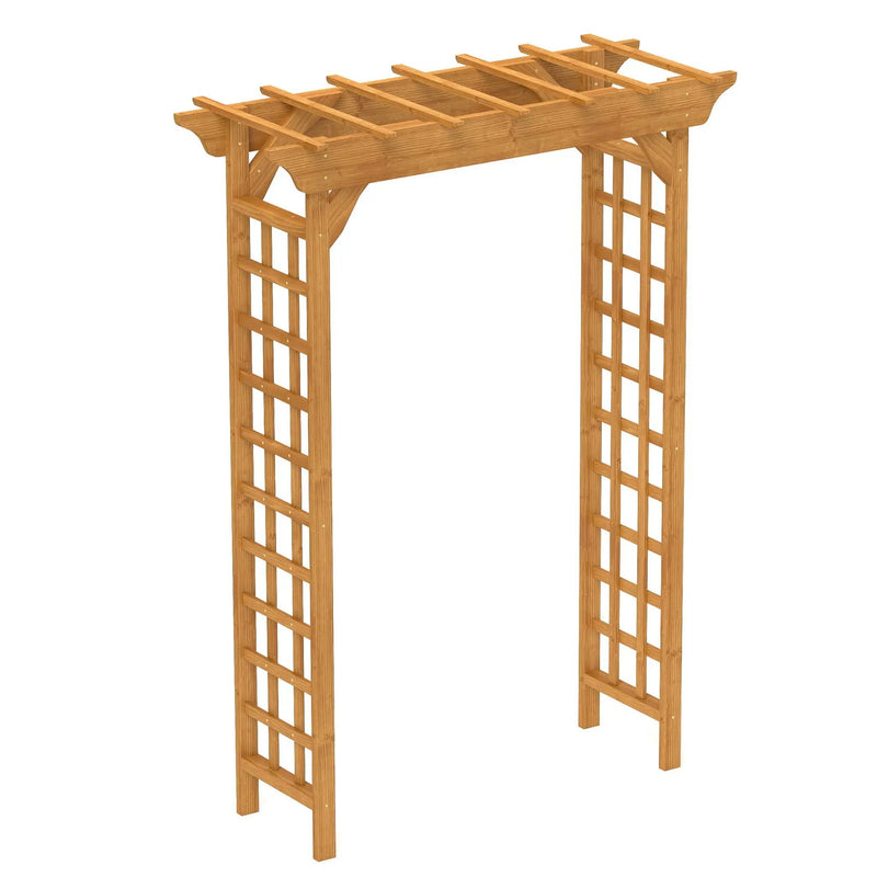 Arbor, Wedding Arch For Ceremony, Trellis For Plant Climbing, Christmas Decor Pergola For Garden Backyard - Yellow by Unique Piece Furniture